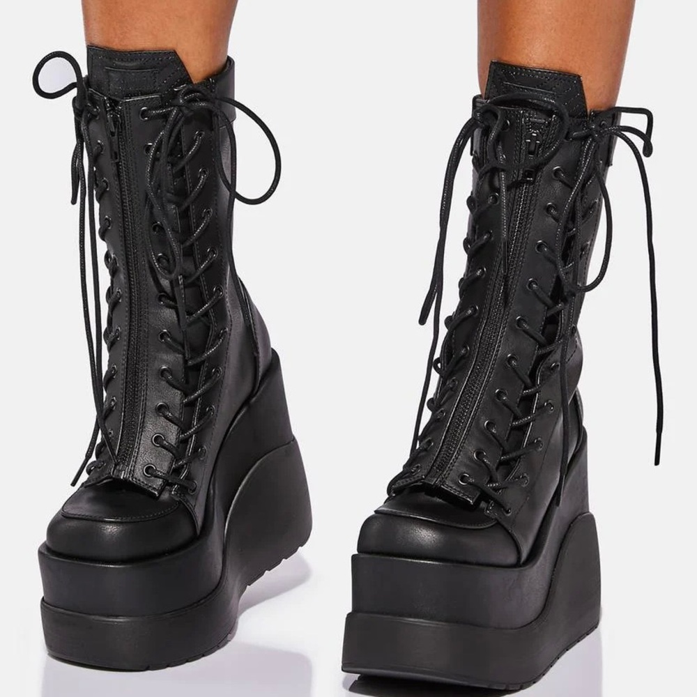 Demonia Cult VOID-118 Black Platform Boots
